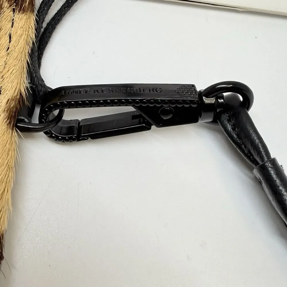 Aimee Kestenberg Lima Large Zip Lanyard In Jungle Leopard Haircalf New.
